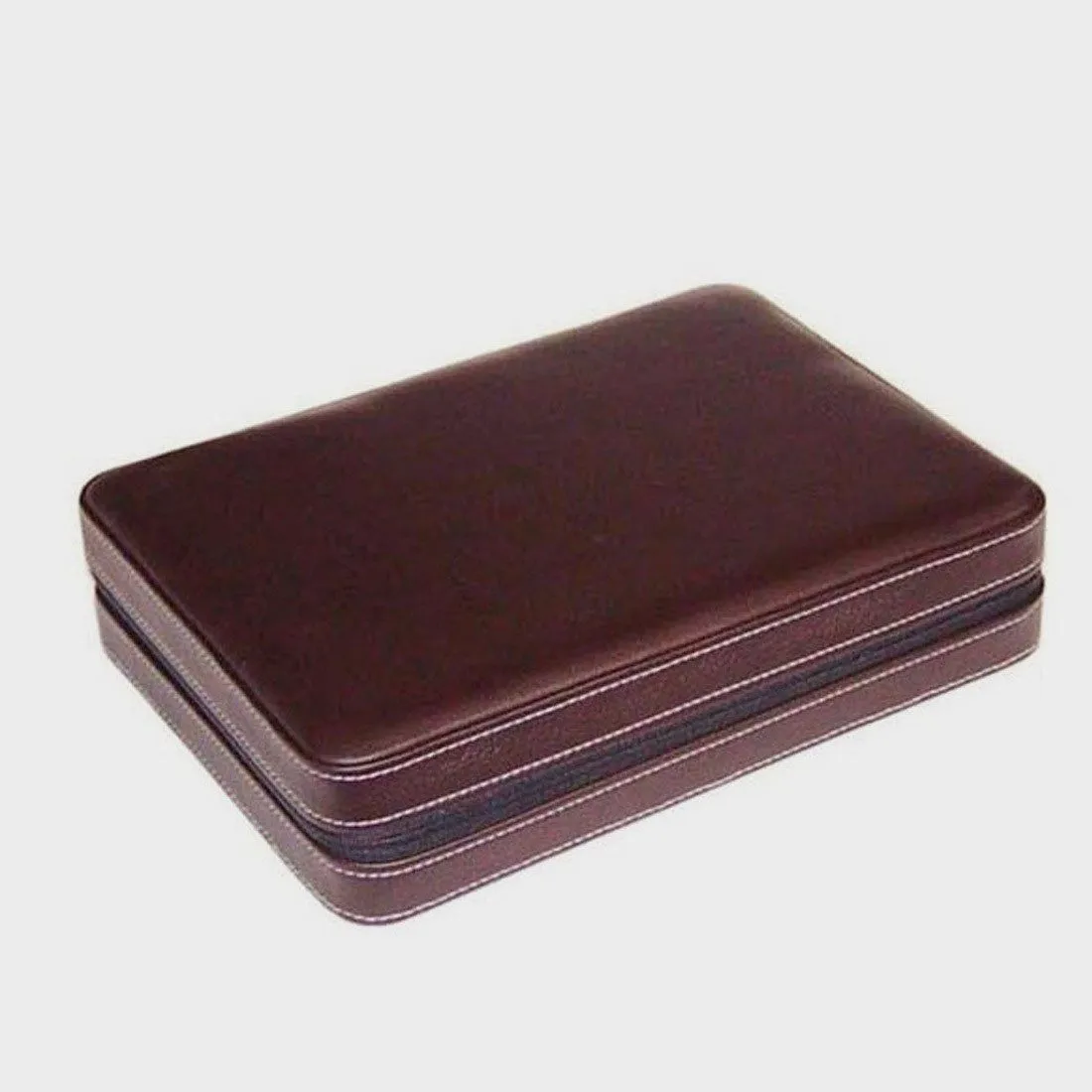 4 Watch Travel Case Brown Leather