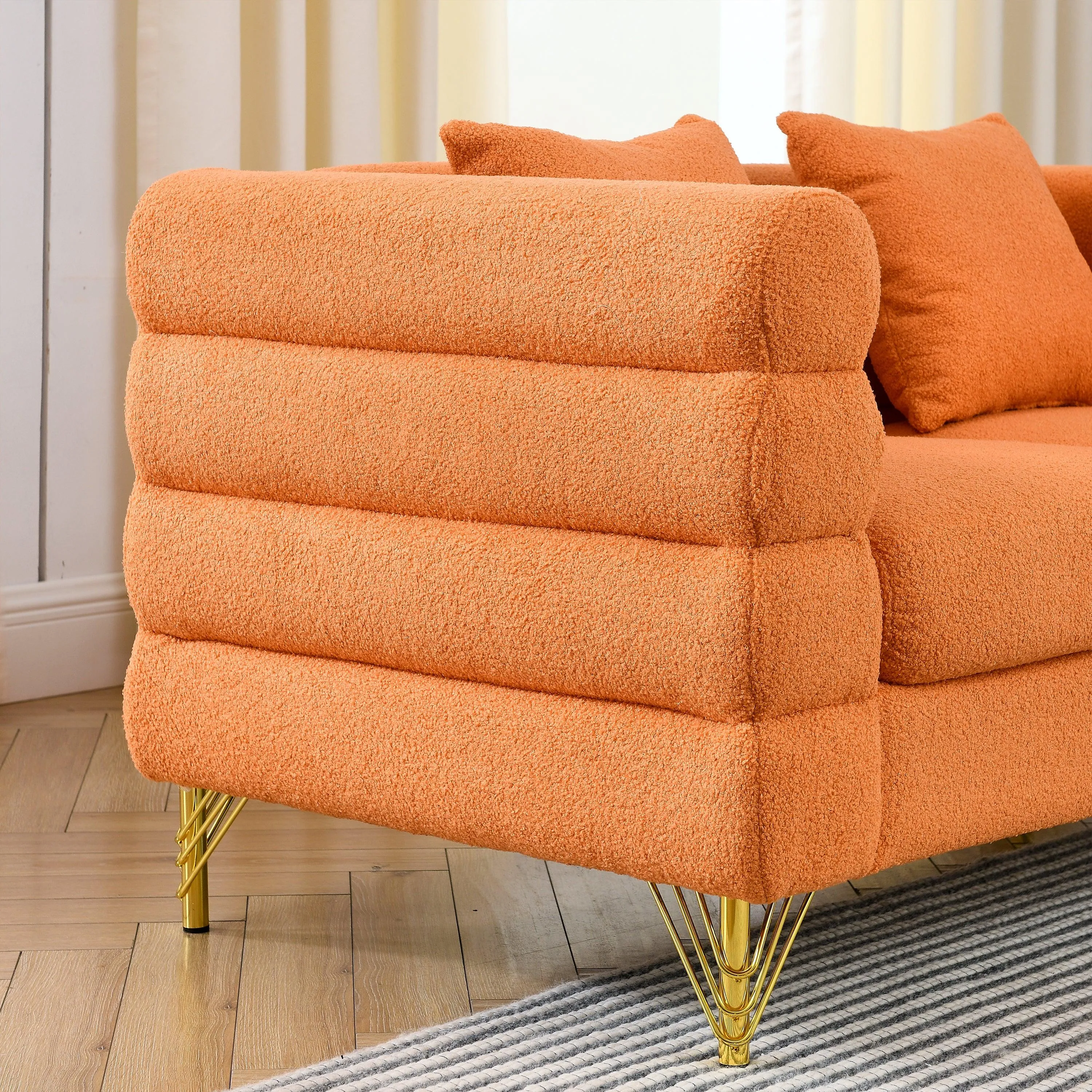 81.5" L-Shaped Corner Sofa, 5-Seater with 3 Cushions for Living Room or Office