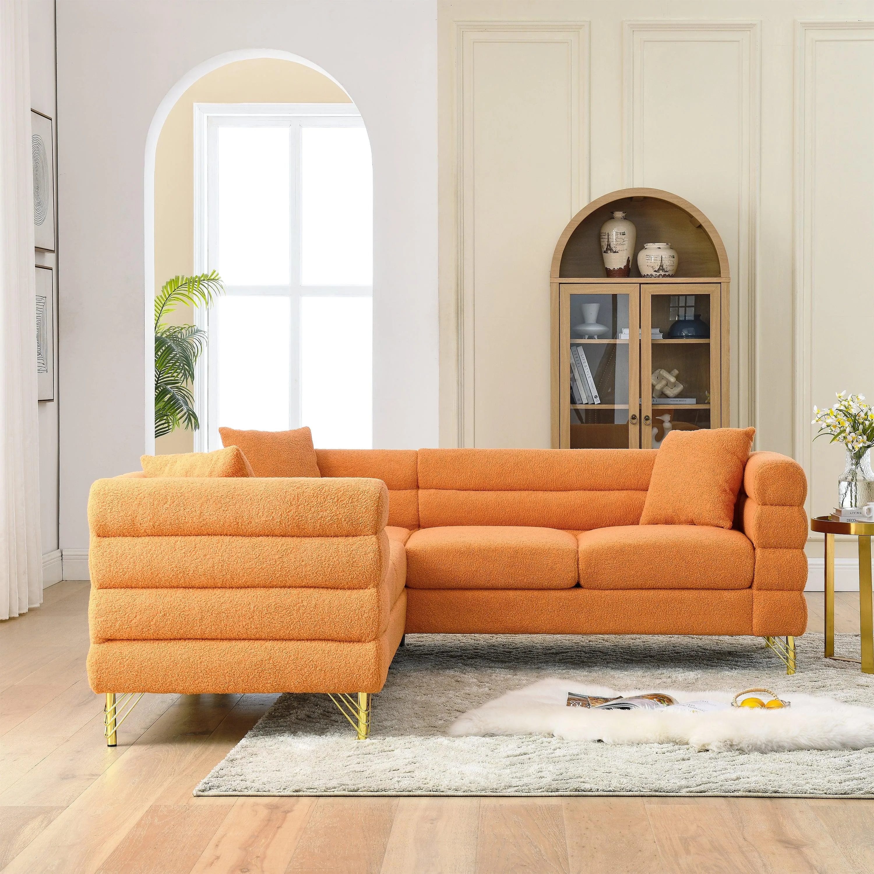 81.5" L-Shaped Corner Sofa, 5-Seater with 3 Cushions for Living Room or Office