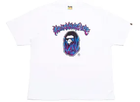 A Bathing Ape Mad Flame Ape Head Tee in White
