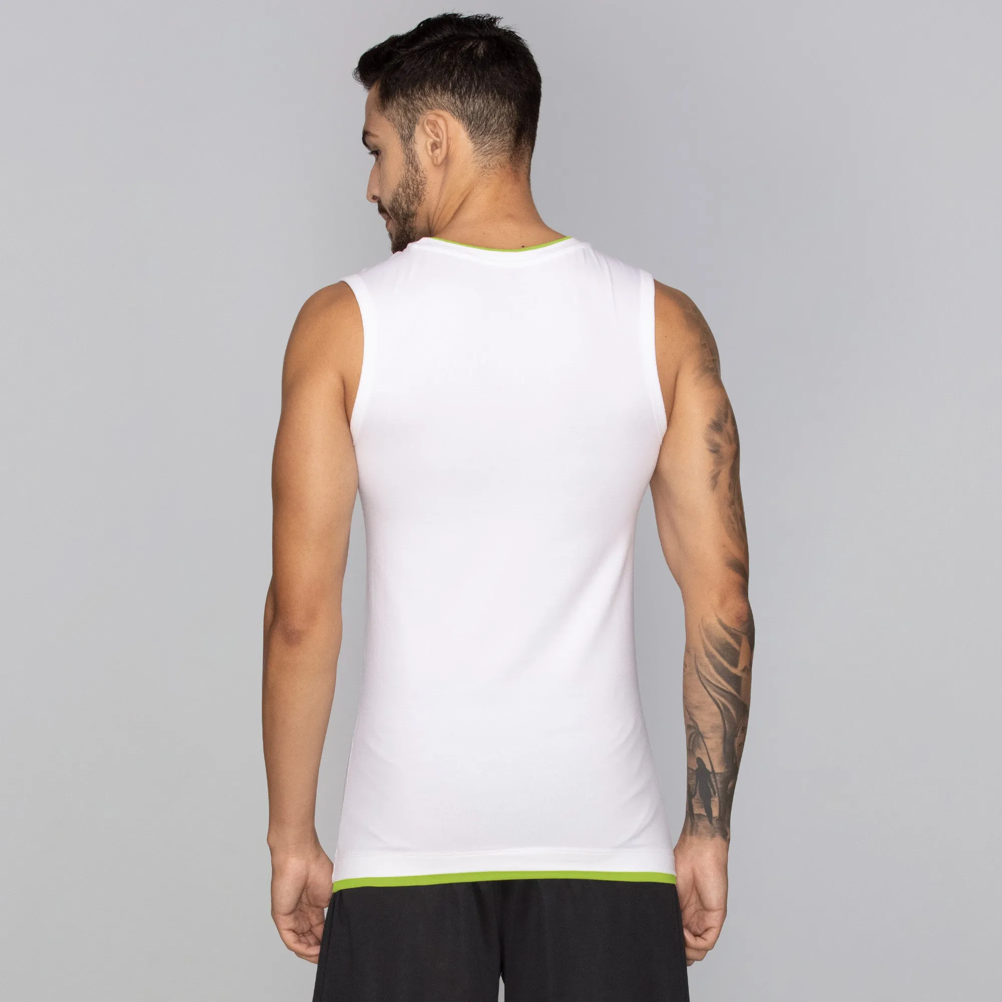 Activo Combed Cotton Gym Vest Polar White