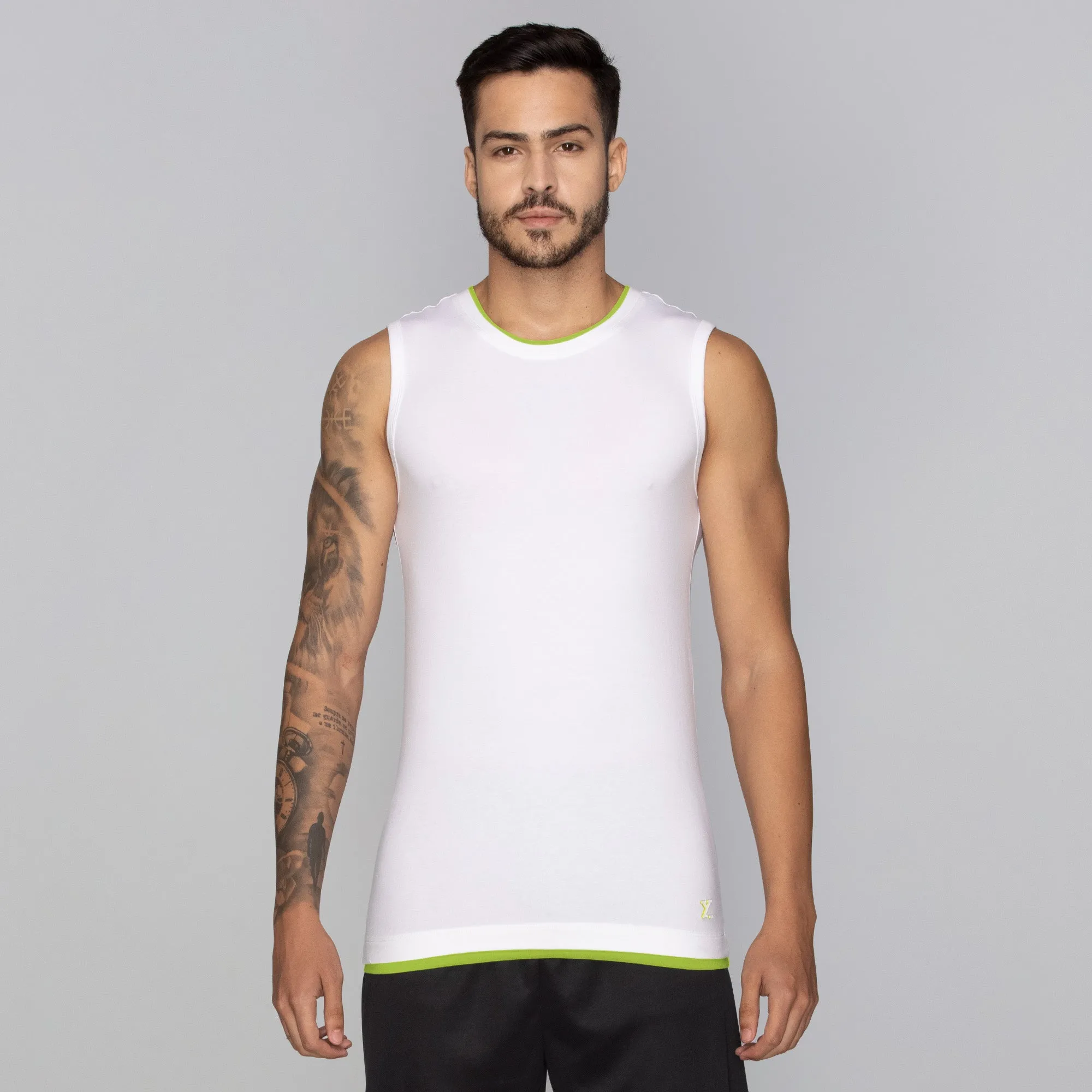 Activo Combed Cotton Gym Vest Polar White