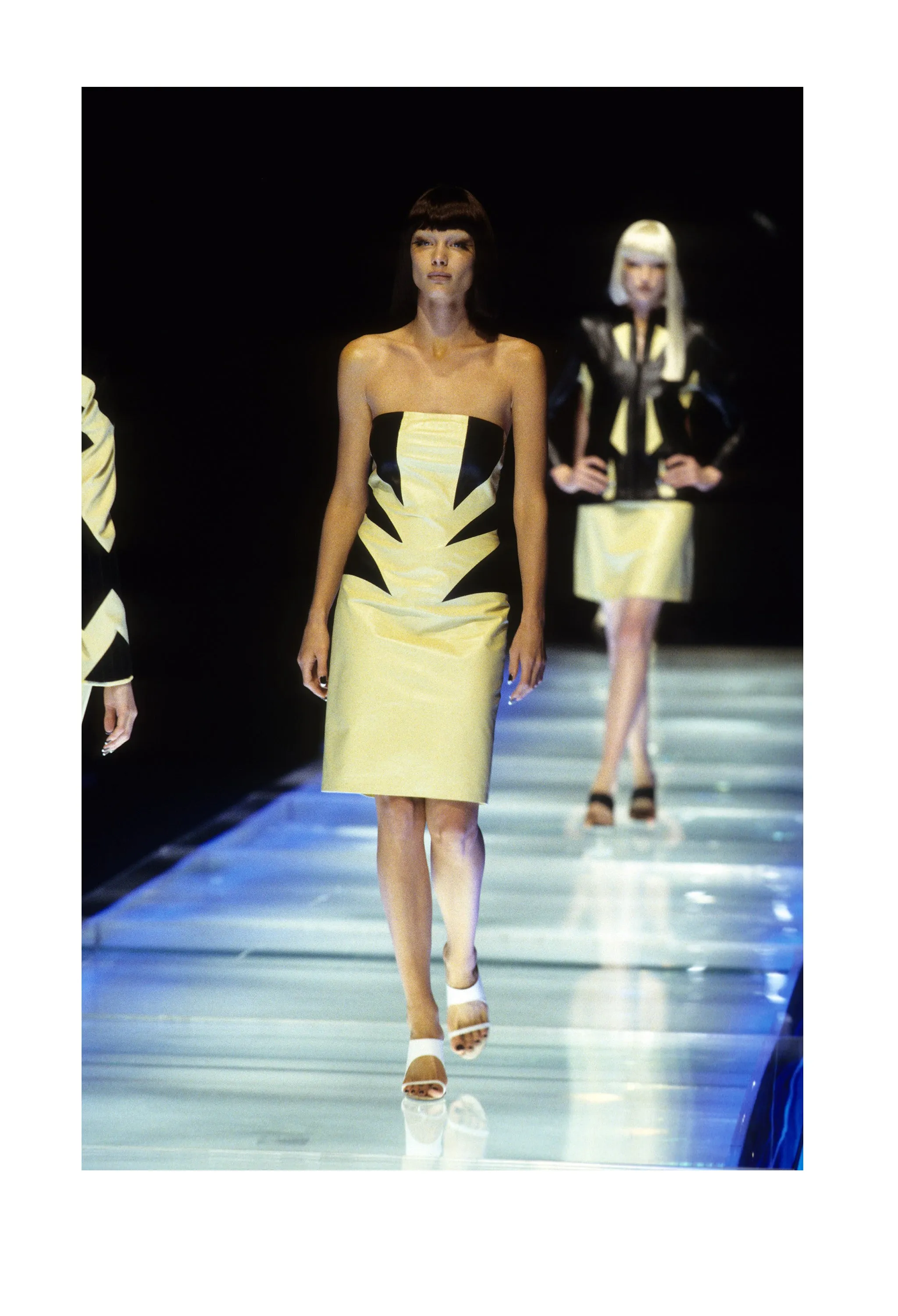 ALEXANDER MCQUEEN FLAG PANEL STRAPLESS DRESS 1998