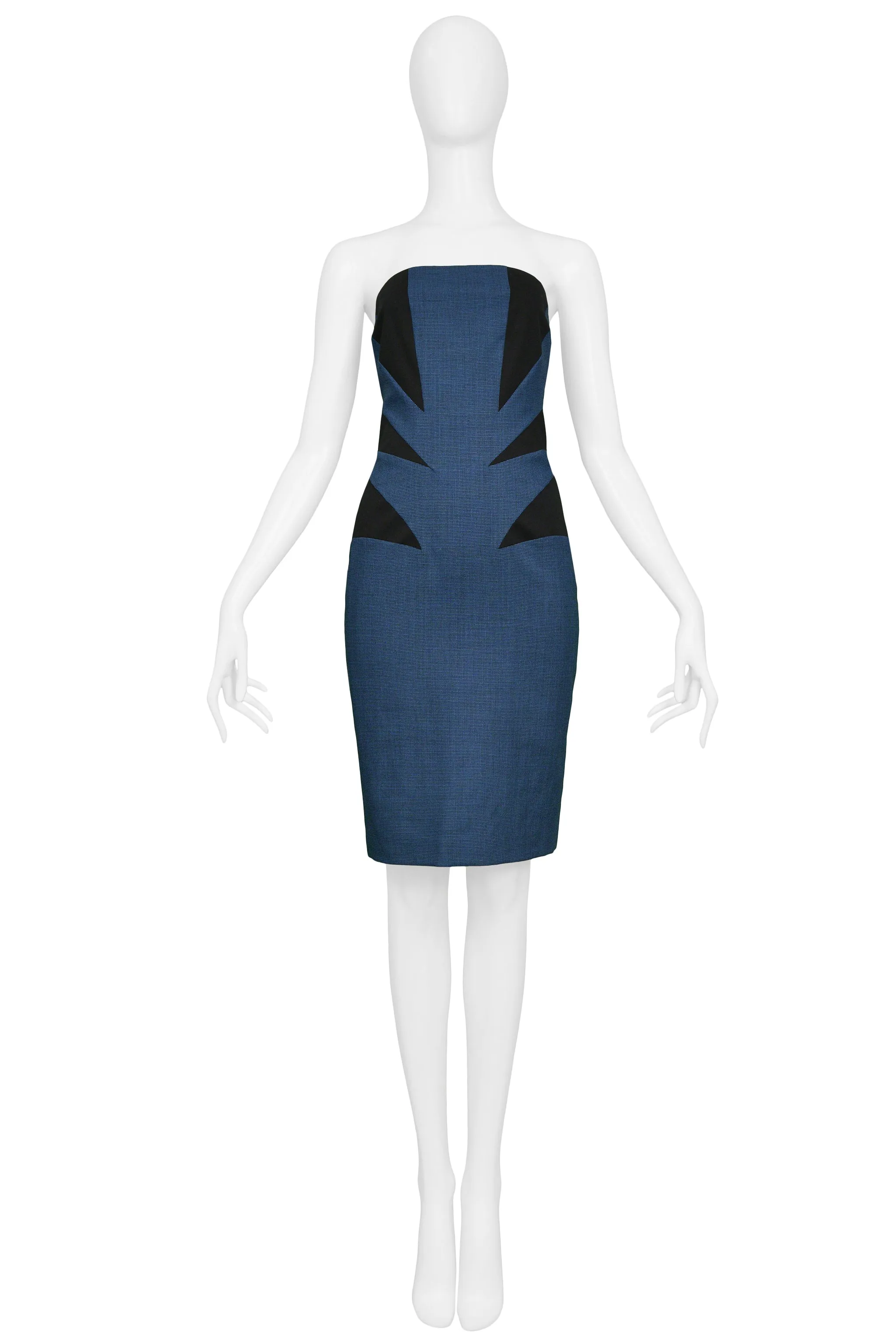 ALEXANDER MCQUEEN FLAG PANEL STRAPLESS DRESS 1998