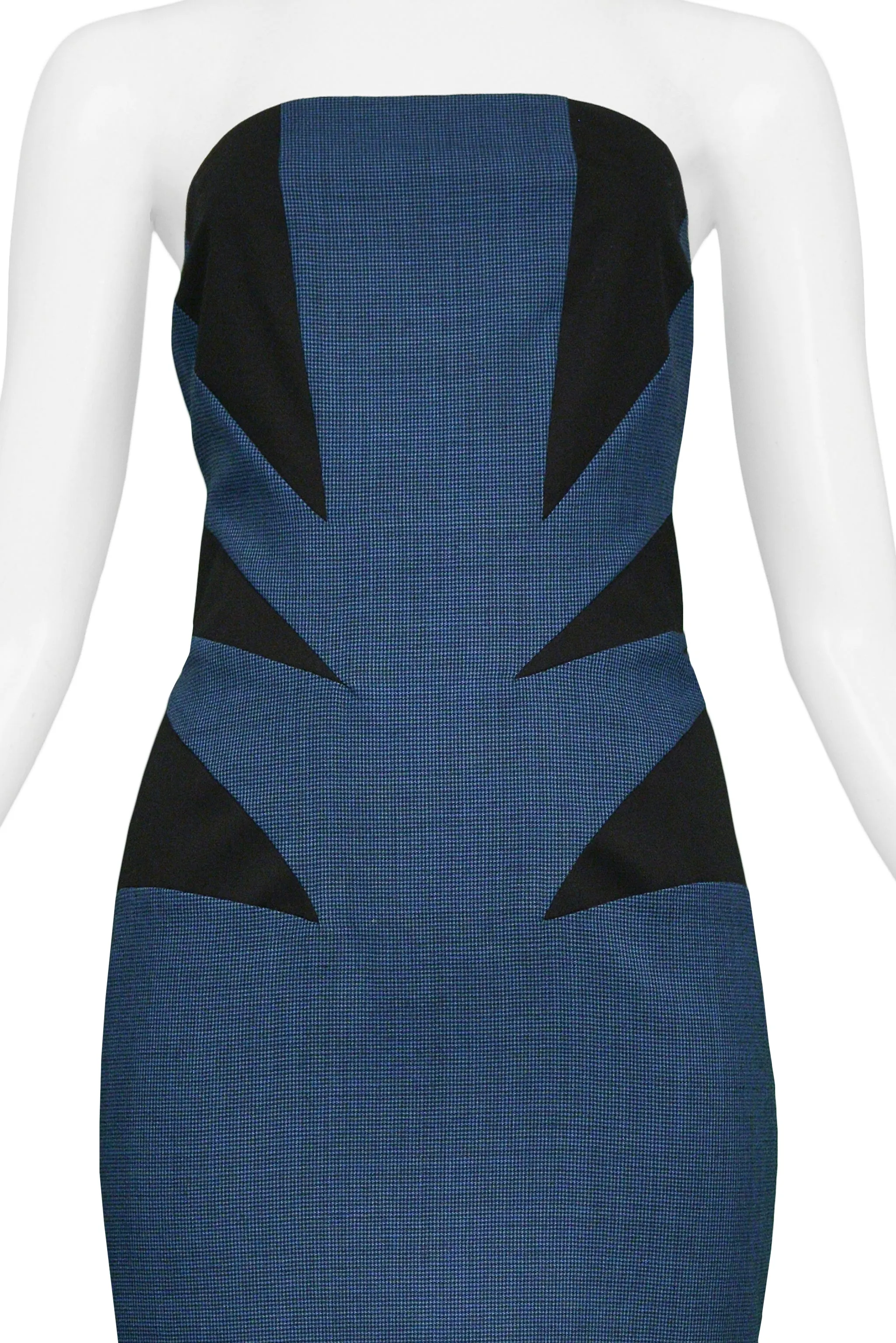 ALEXANDER MCQUEEN FLAG PANEL STRAPLESS DRESS 1998