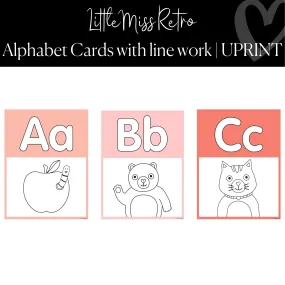 Alphabet Posters with Line Work | Retro Classroom Decor | Little Miss Retro | UPRINT | Schoolgirl Style