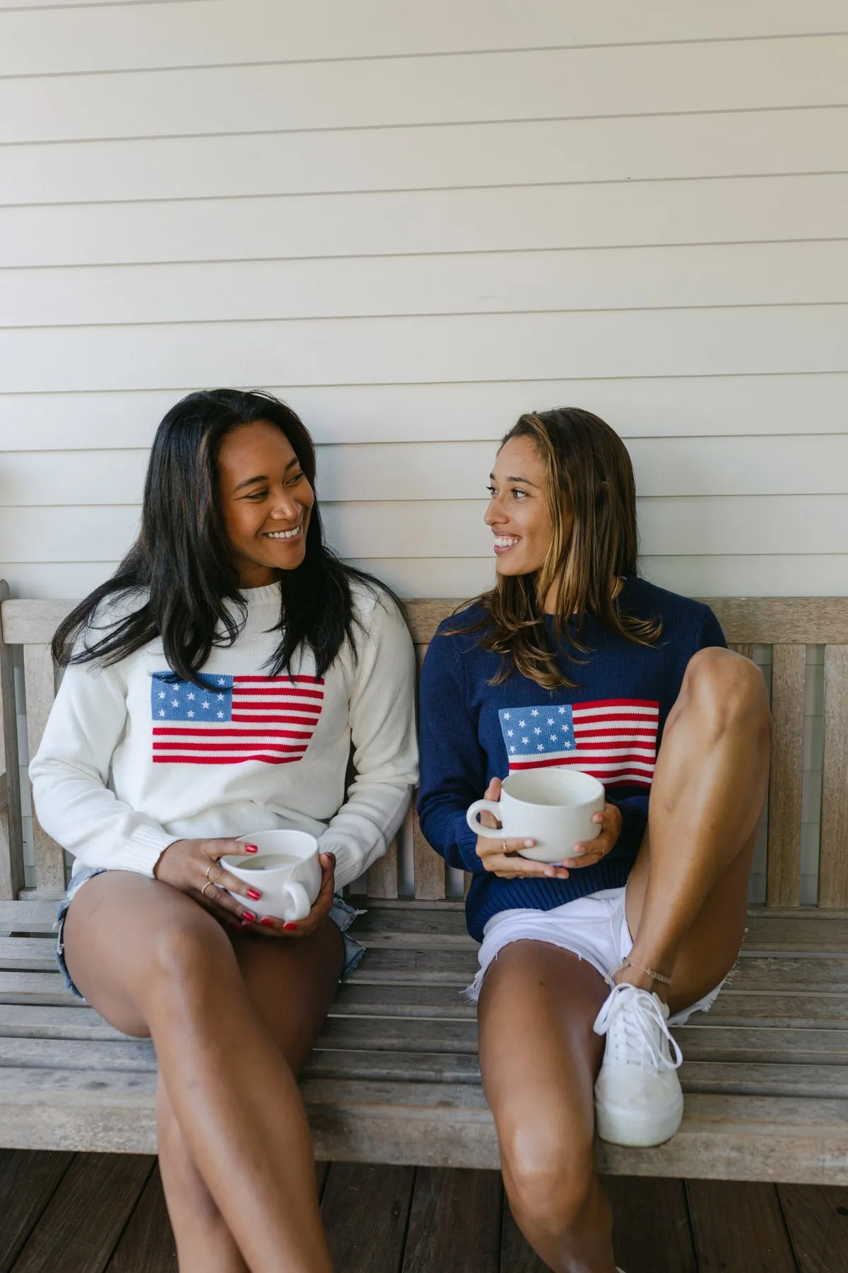 American Flag Crewneck Sweater - Navy