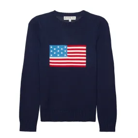 American Flag Crewneck Sweater - Navy