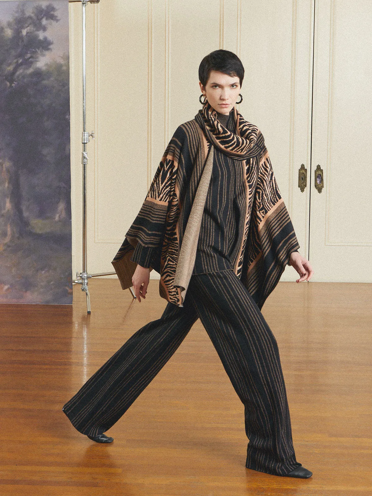 Animal Stripe Wrap - Soft Knit