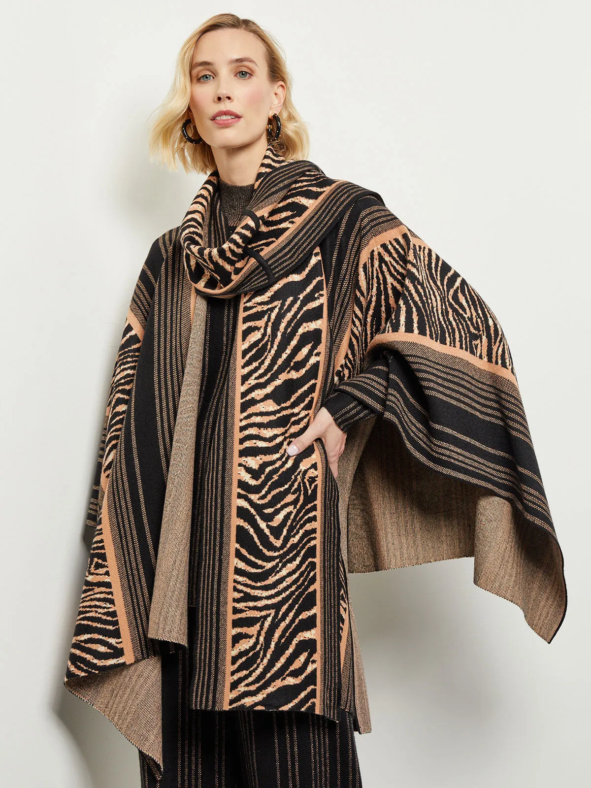 Animal Stripe Wrap - Soft Knit