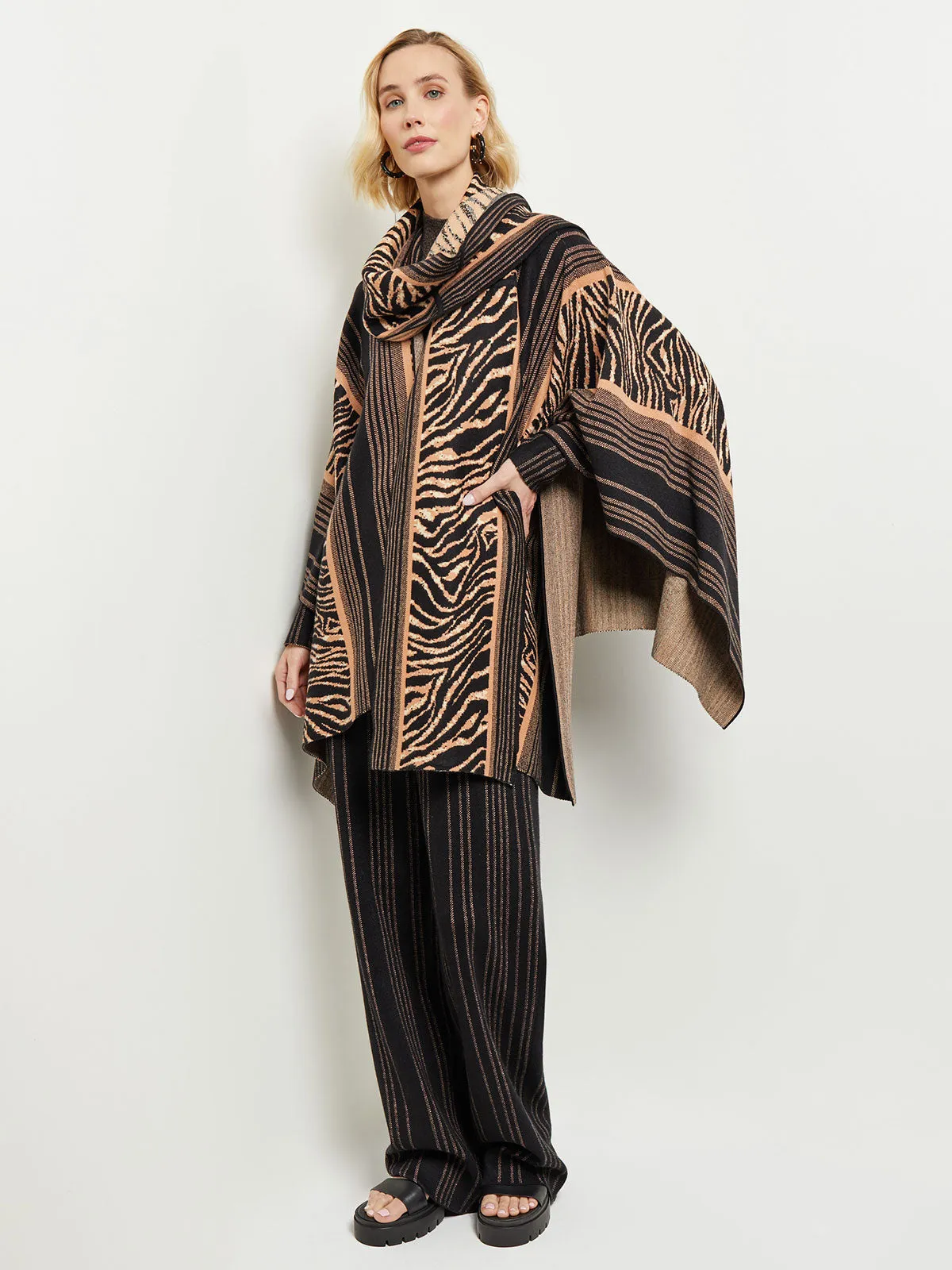 Animal Stripe Wrap - Soft Knit