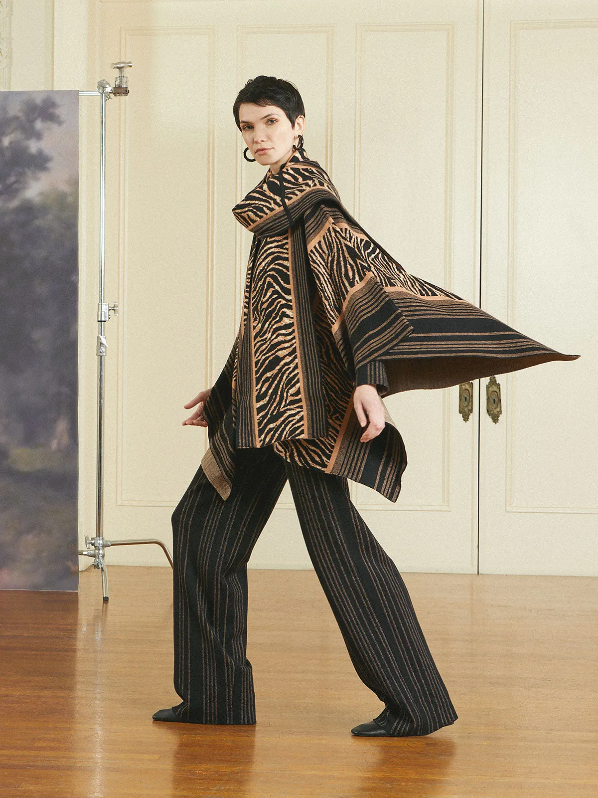 Animal Stripe Wrap - Soft Knit