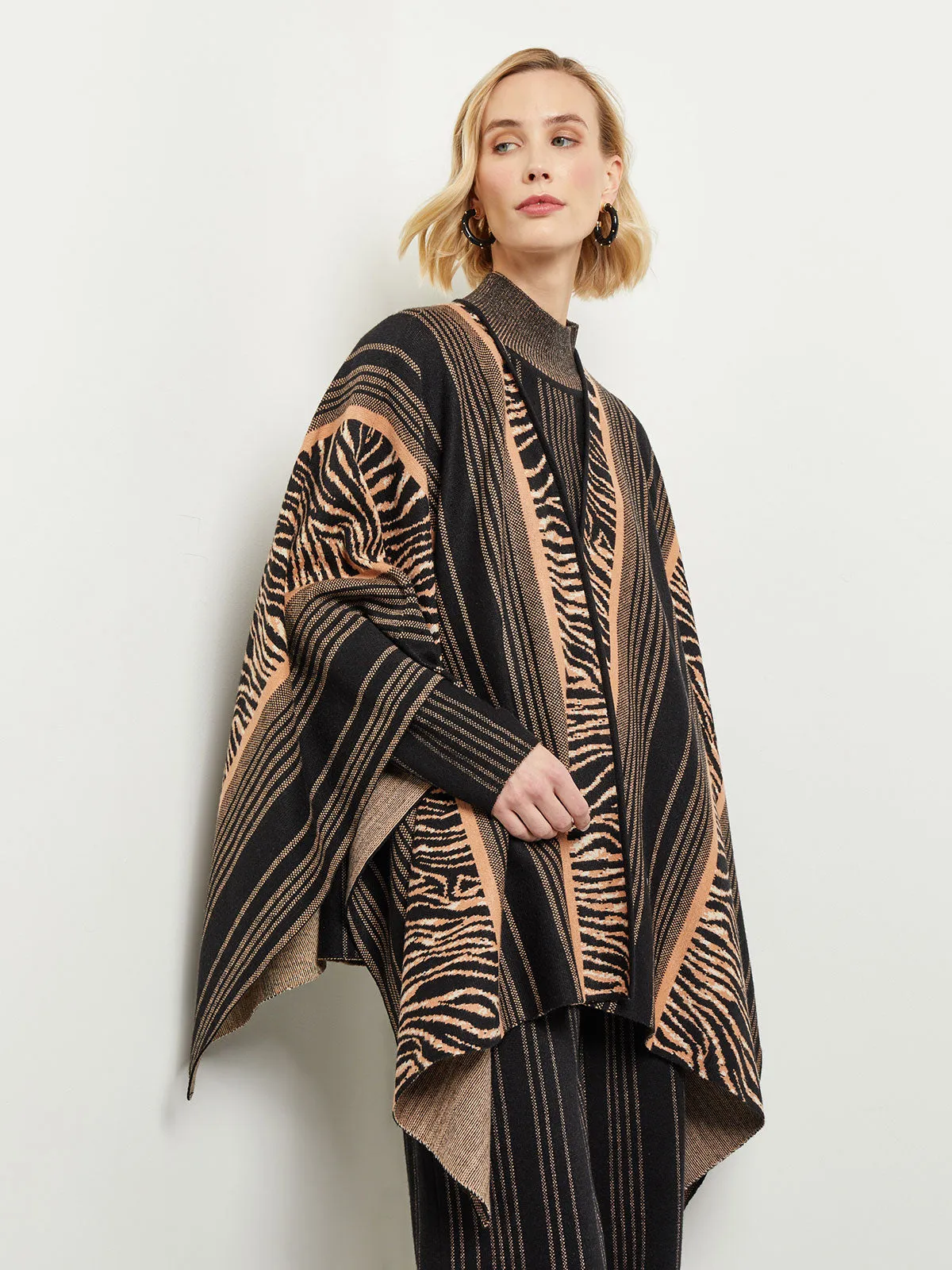 Animal Stripe Wrap - Soft Knit