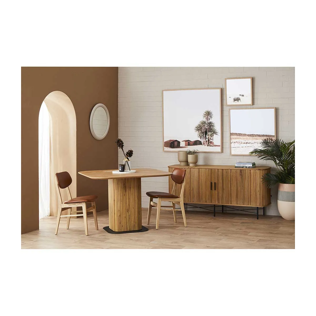 Ari Leather Dining Chair (Ash)