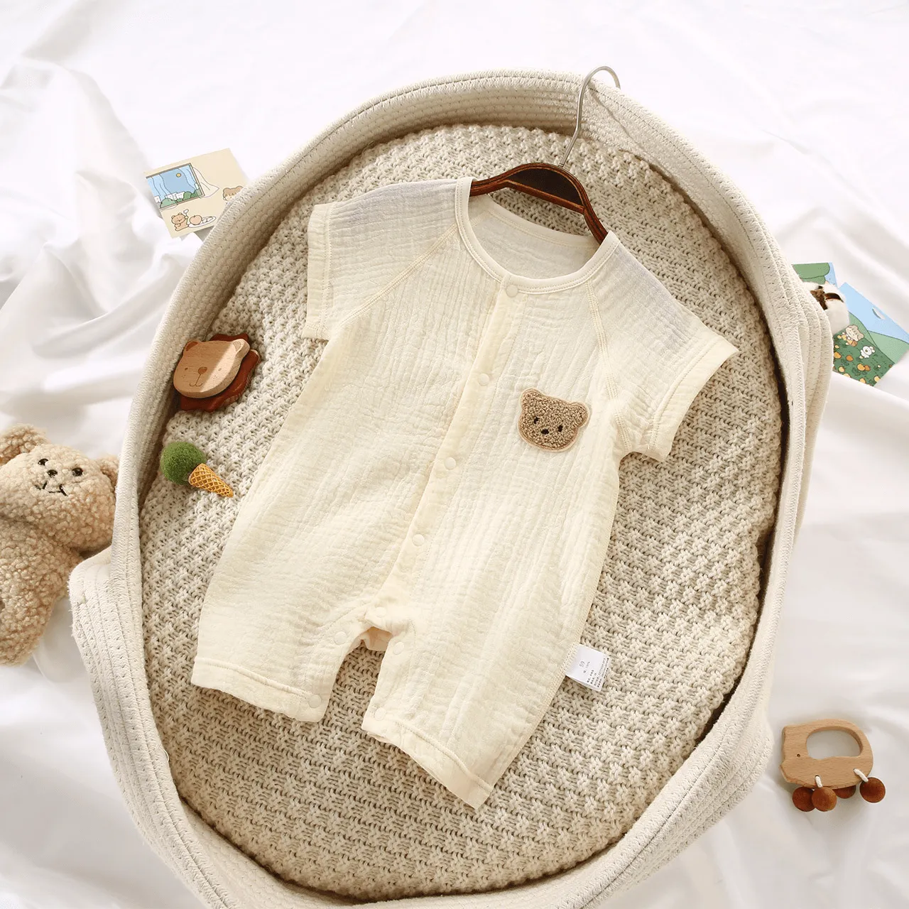 Baby Gauze Cotton Teddy Playsuit
