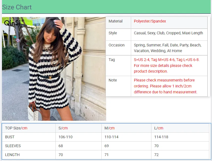 Bclout/QINSI Autumn Winter Casual Mini Dress Women Elegant O-neck Long Sleeve Loose Sweater Dresses Fashion Striped Knitted Dres