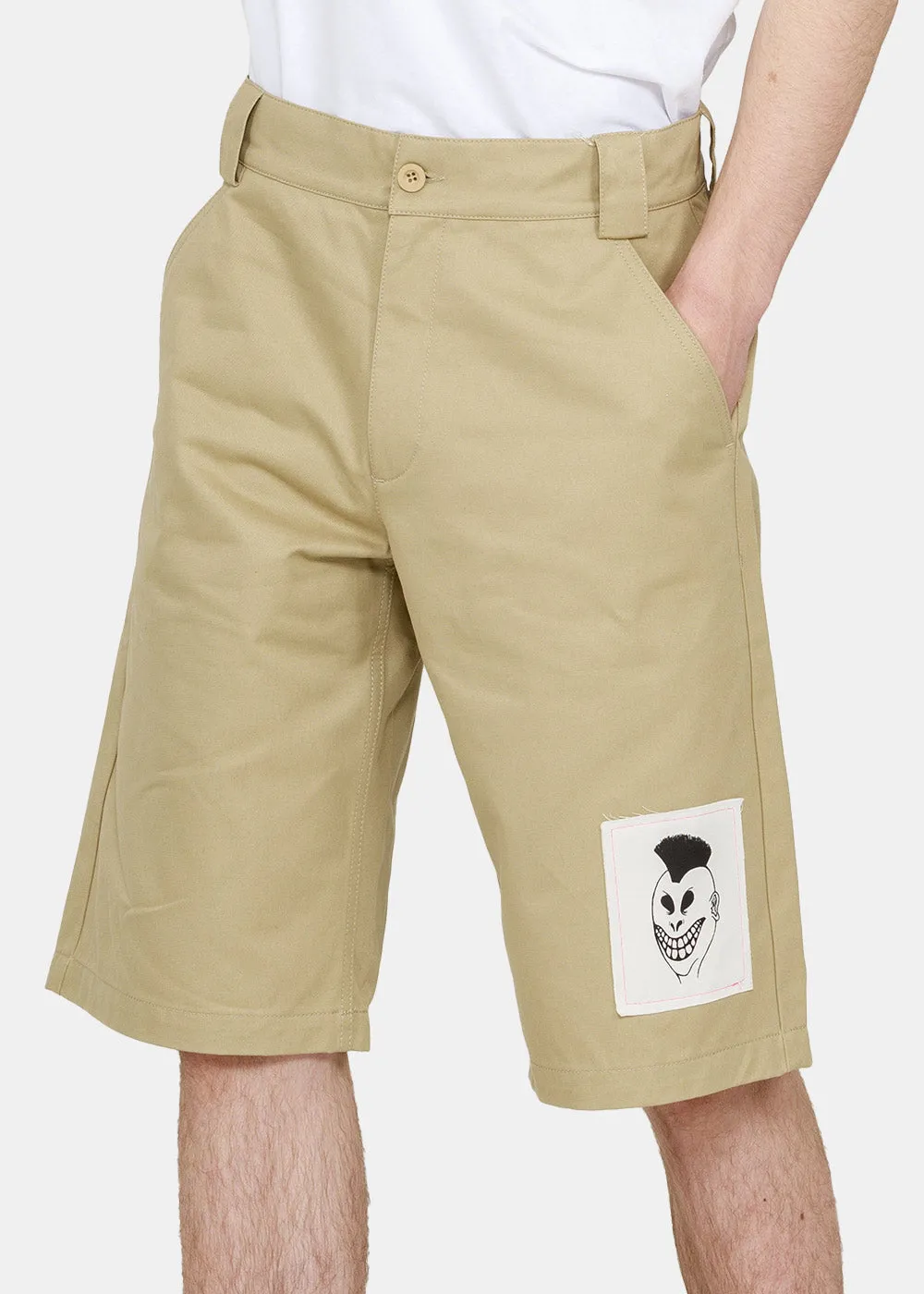 Beige Cotton Shorts