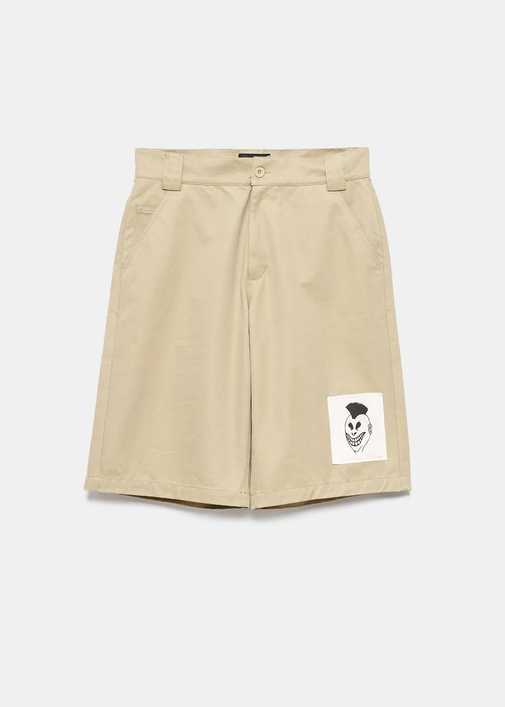 Beige Cotton Shorts