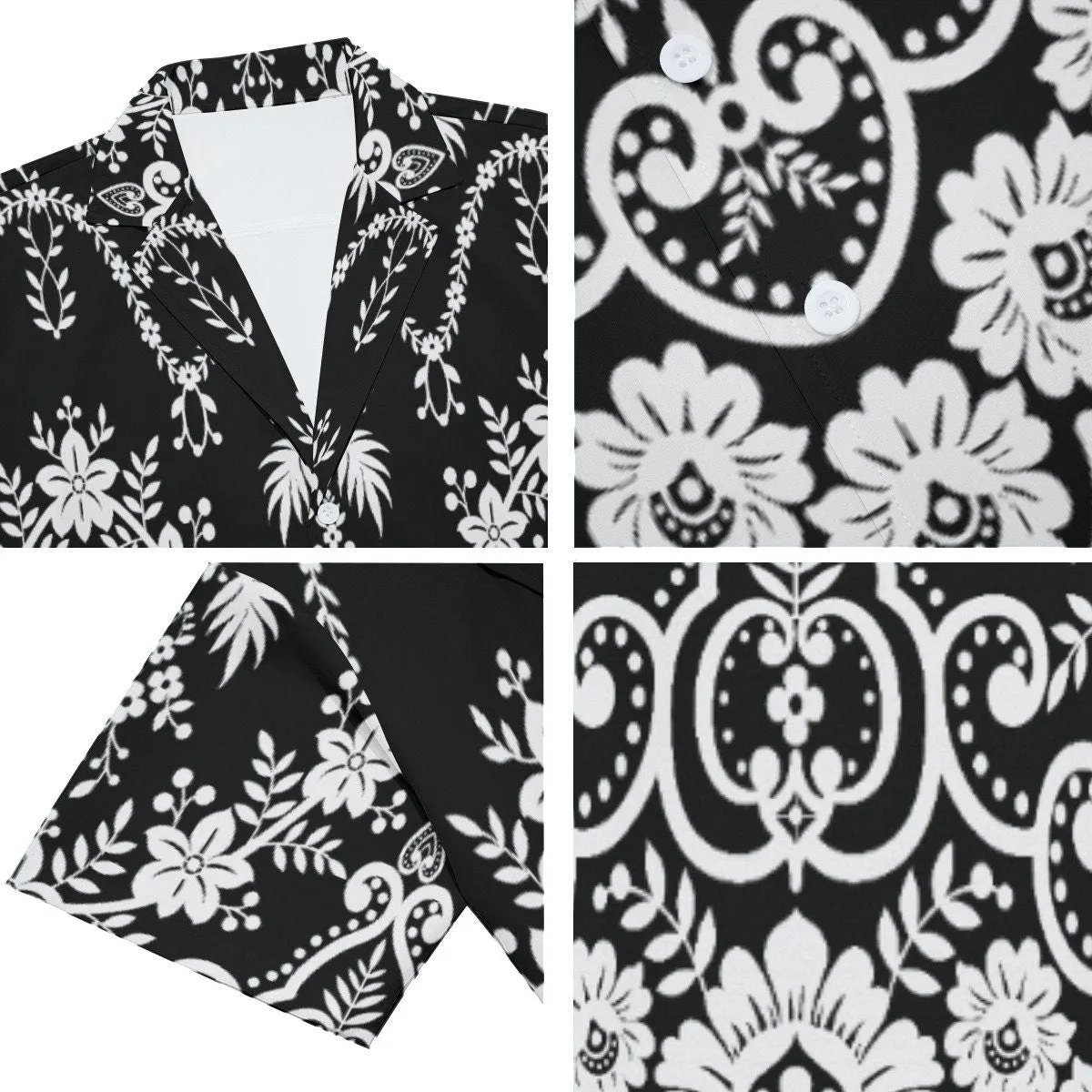 Black Floral Shirt Men, Boho Shirt Men, Floral Top Men, Black and White Floral Shirt, Romantic Shirt Men, Retro Shirt Men