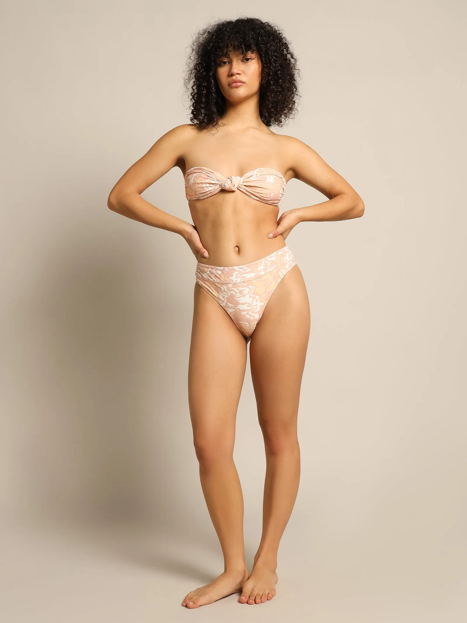 Blair High Waist Bikini Briefs in Marble