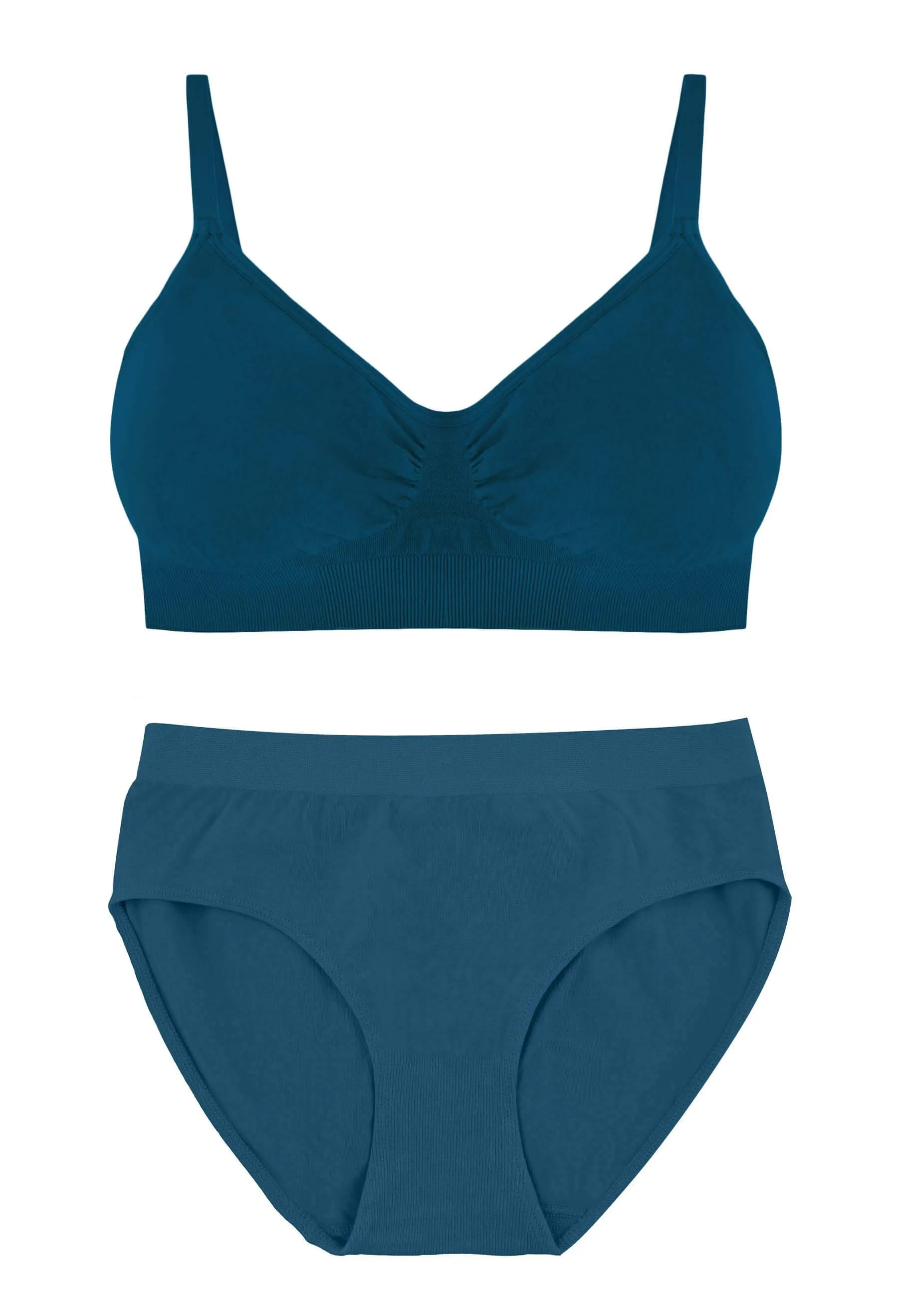 Blue Bamboo Bra   High Cut Set With FREE Nipple Covers
