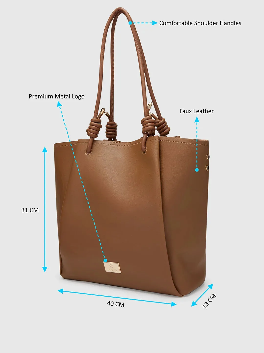 Caprese Keera Tote Large Dark Brown