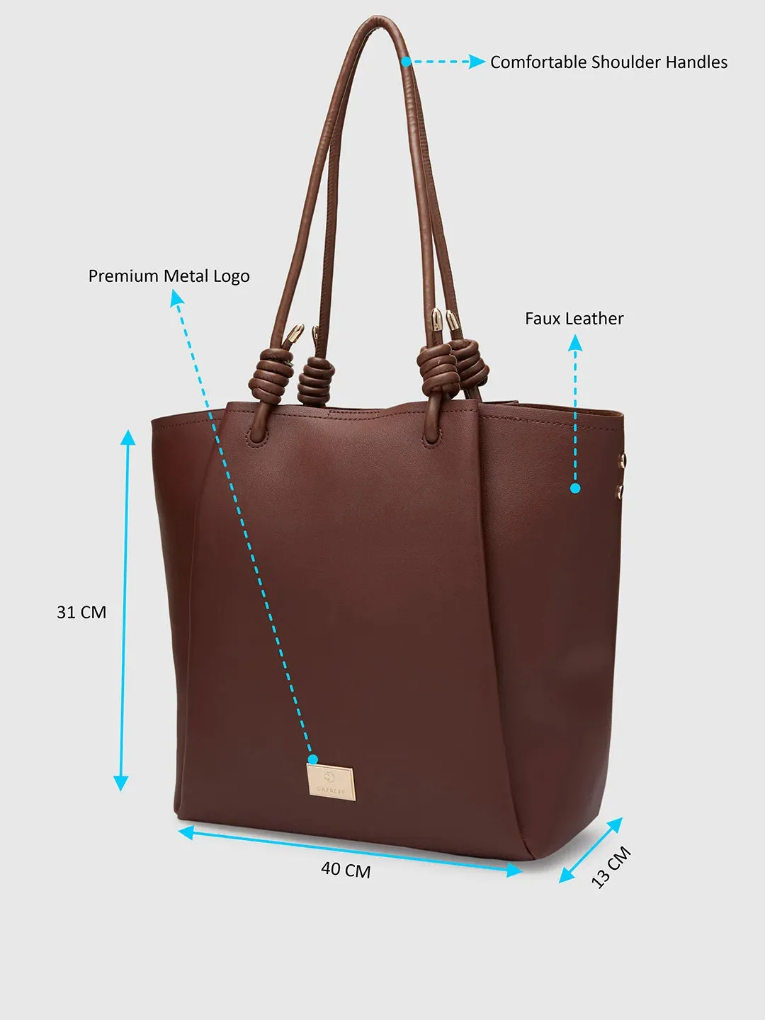 Caprese Keera Tote Large Dark Brown