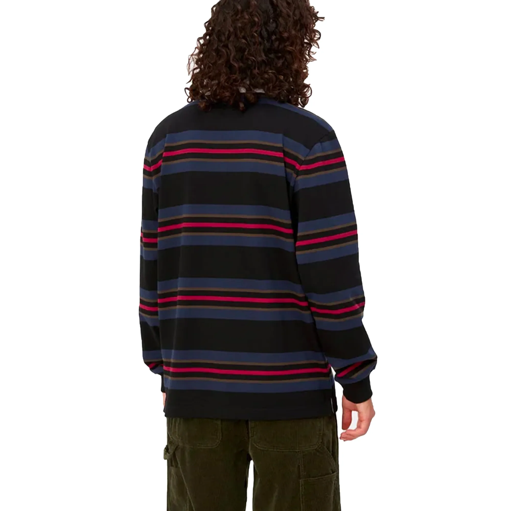 Carhartt WIP Oregon Rugby Shirt Black Starco Stripe I032214.1PIXX
