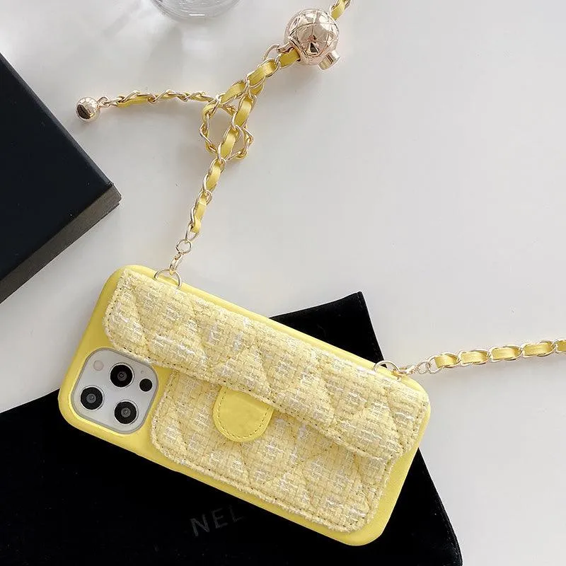 Chain Strip Crossbody Wallet Case for iPhone