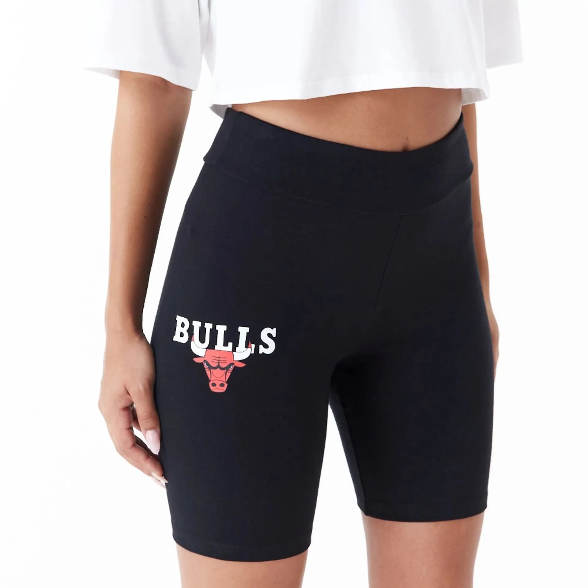 Chicago Bulls Womens NBA Logo Black Cycling Shorts
