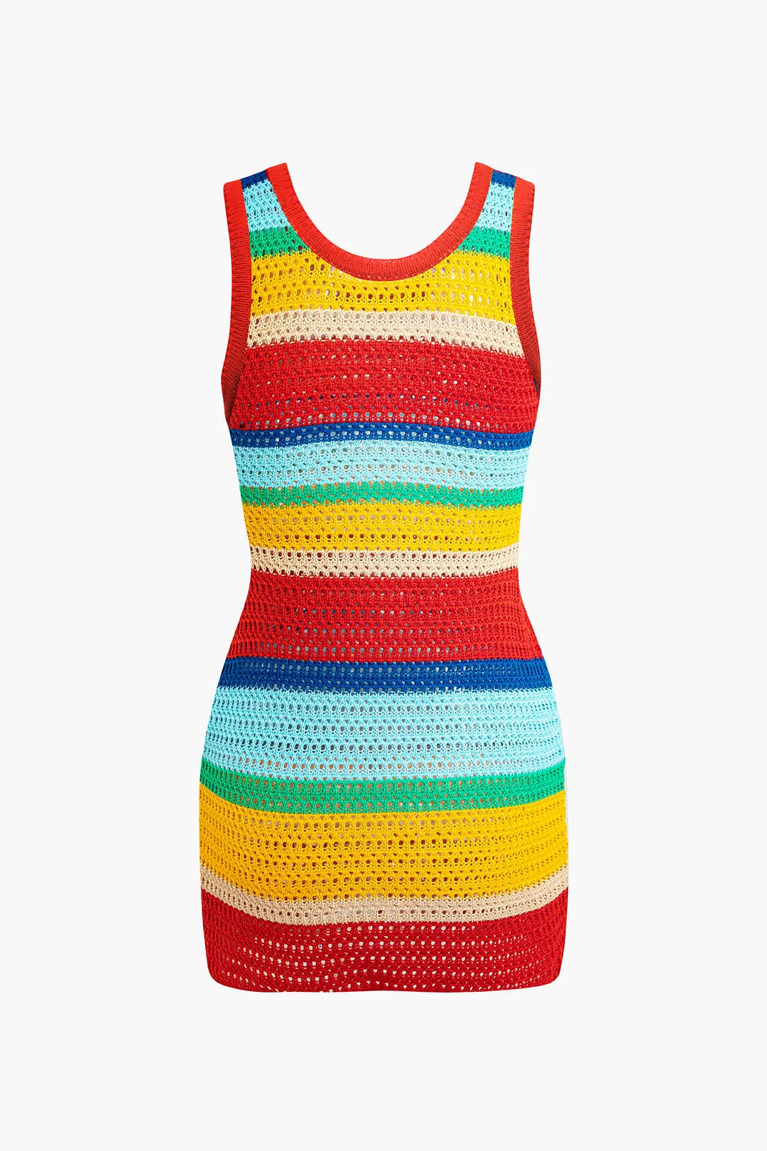 Contrast Hollow Out Tank Mini Dress