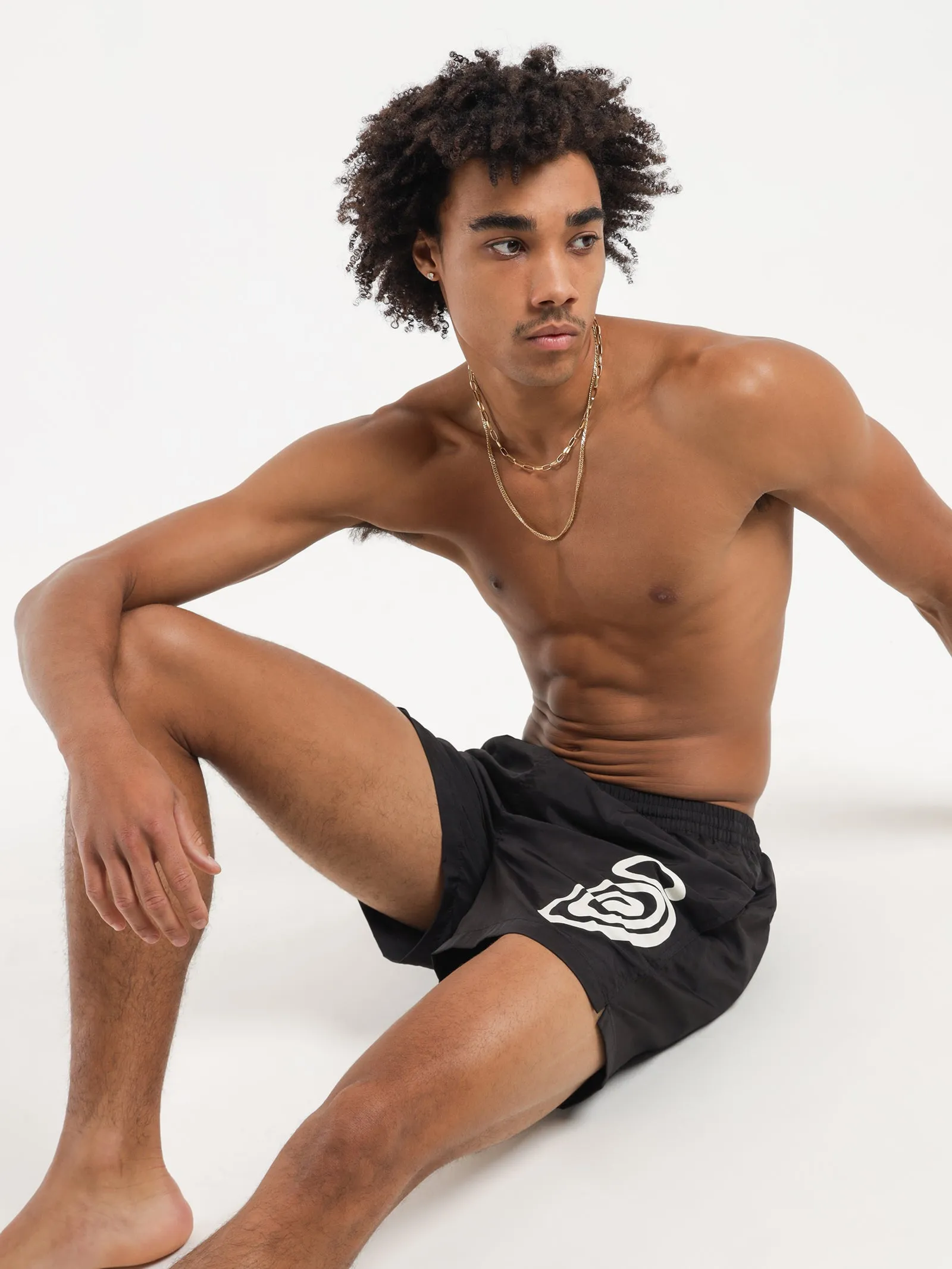 Curly S Watershorts in Black