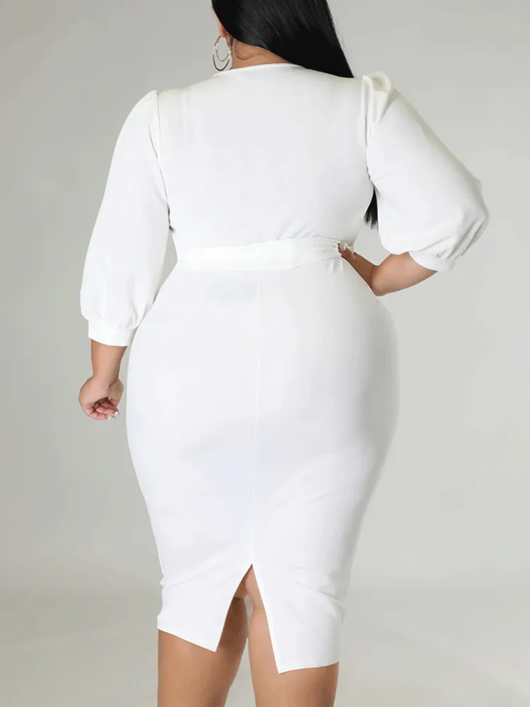 Deep V-neck Slit Trendy Ruched Maxi Dress