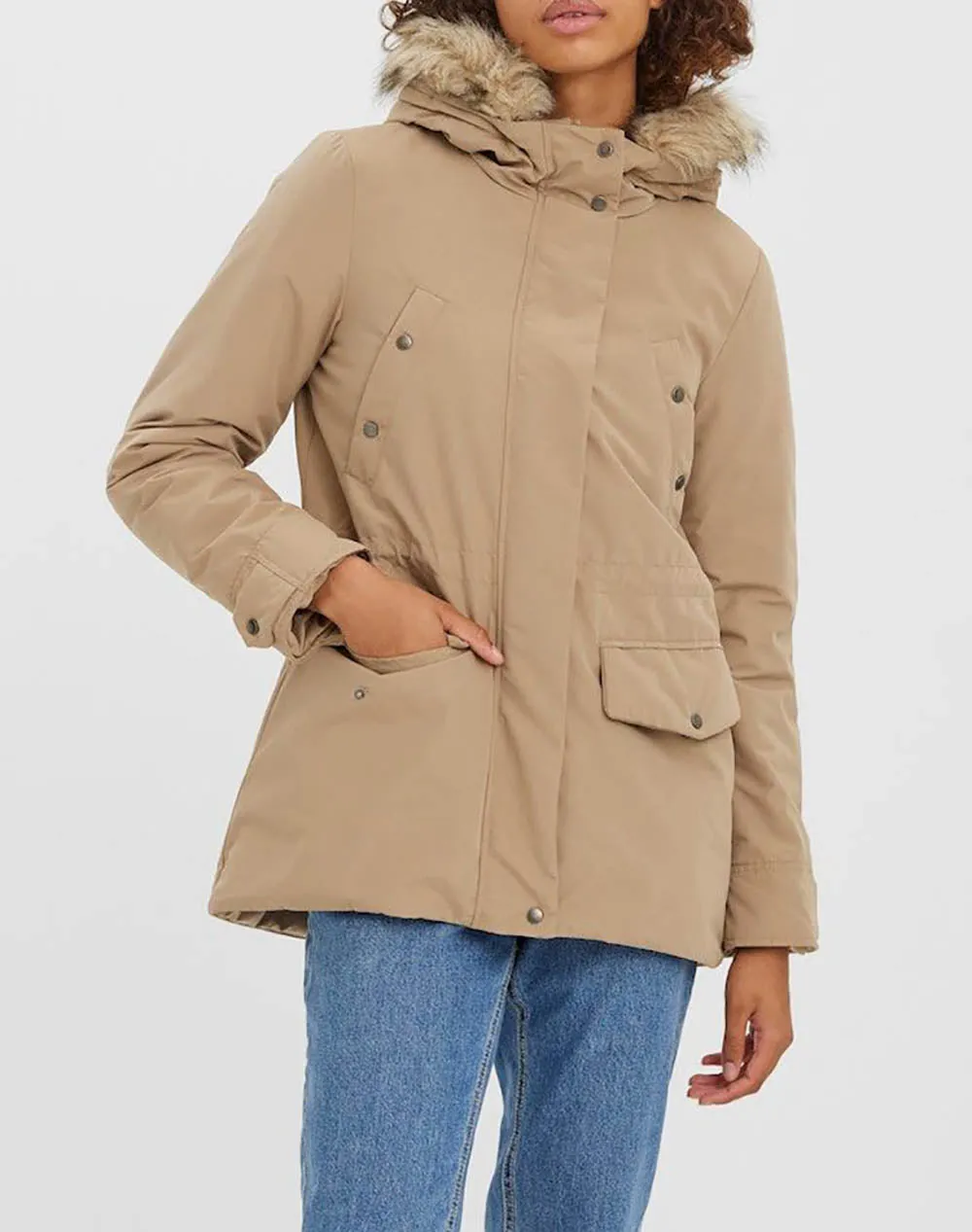 Demi Beige Parka Jacket
