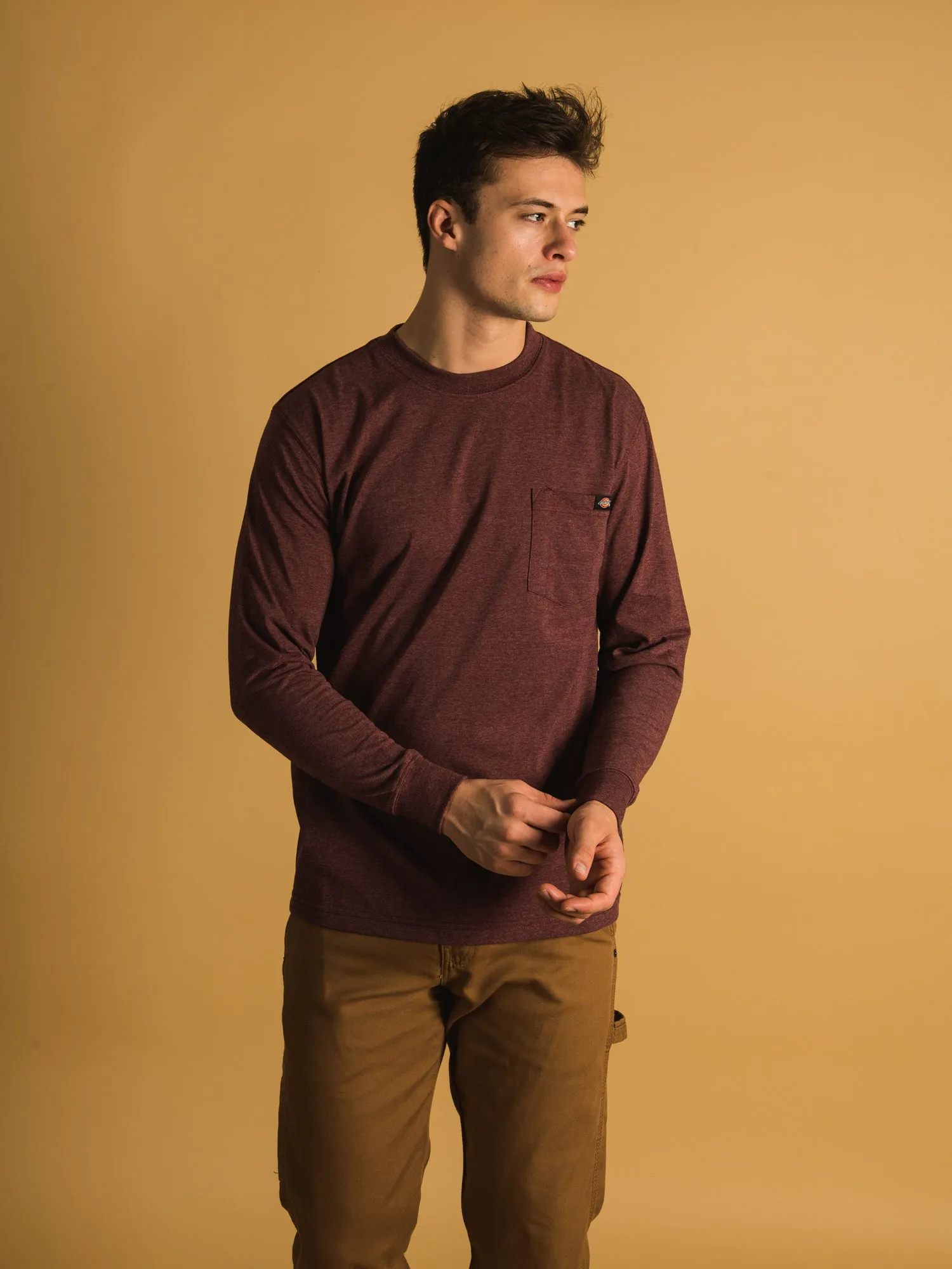 DICKIES HEAVYWEIGHT LONG SLEEVE POCKET T-SHIRT  - CLEARANCE