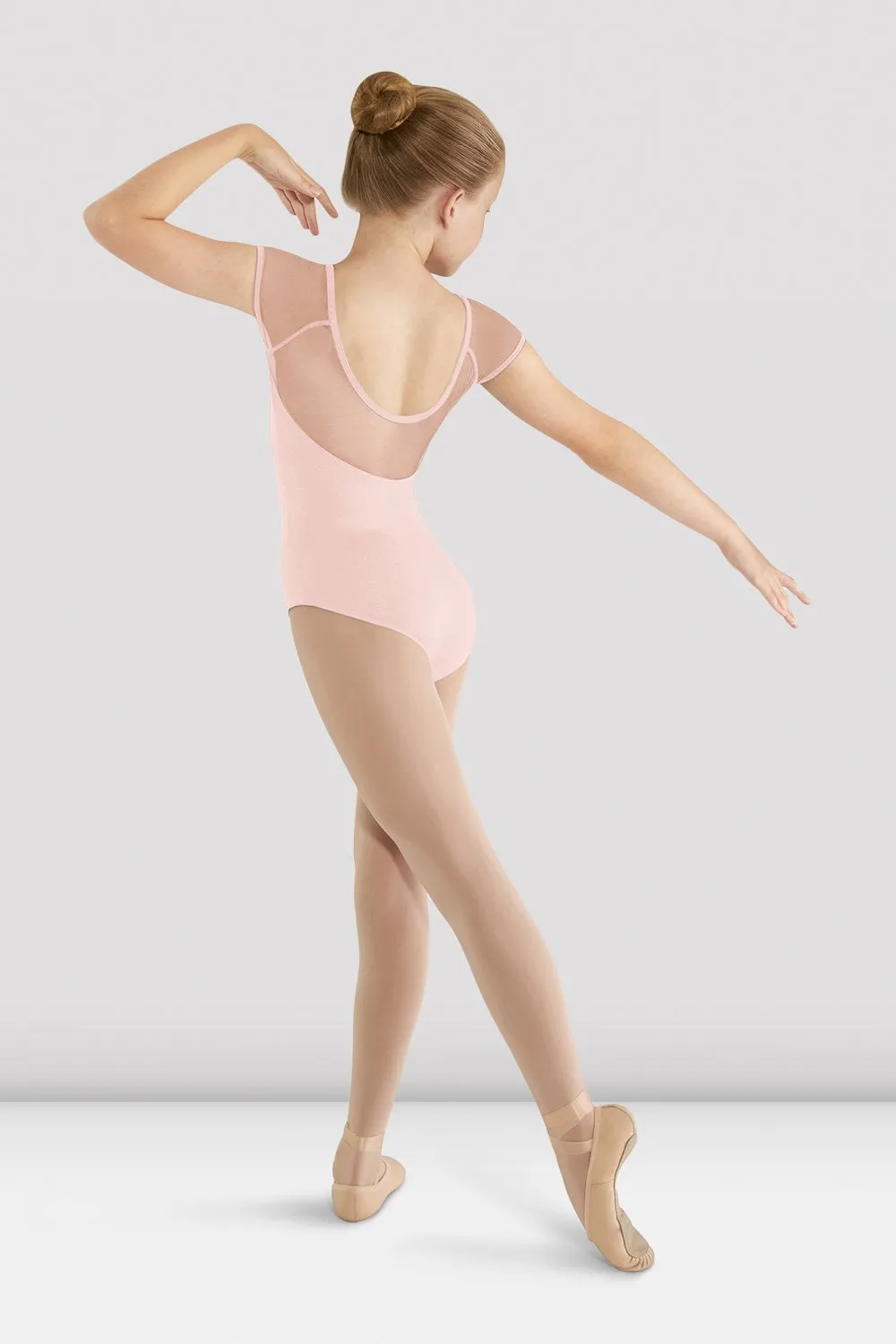 Girls Mirella Mesh Cap Sleeve Leotard
