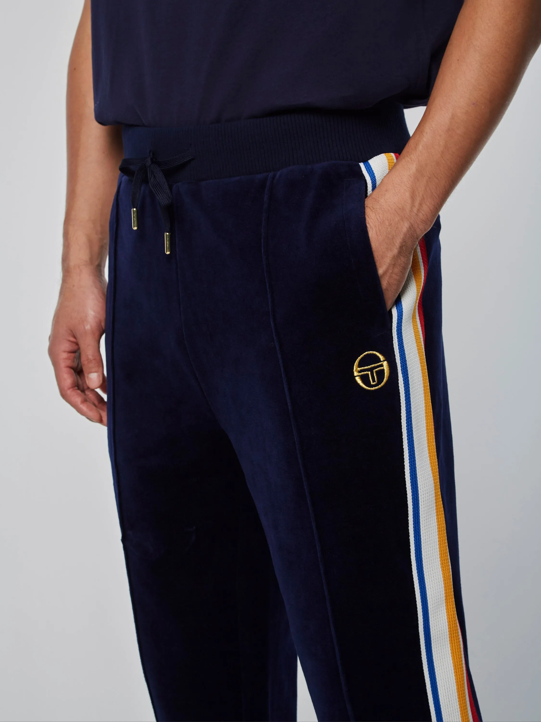 Goran Velour Track Pant Archivio- Maritime Blue
