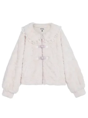 Icy Elegance Doll Collar Faux Fur Jacket