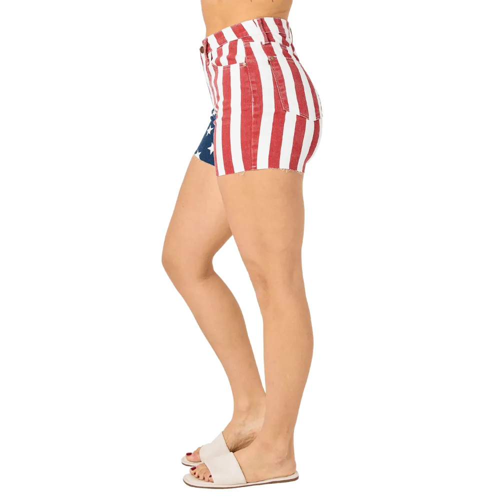 Judy Blue Red, White, and Blue Jean Shorts