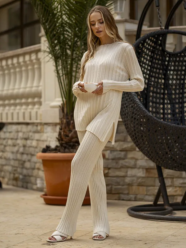 Knti 2Pcs Asymmetrical Hem Lounge Set