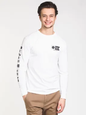 MENS ALPHA LONG SLEEVE T- WHITE - CLEARANCE