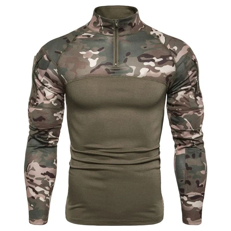 Men's Tactical Camouflage Athletic T-shirts Long Sleeve Men Tactical Military Clothing Combat Shirt Assault Army Costume