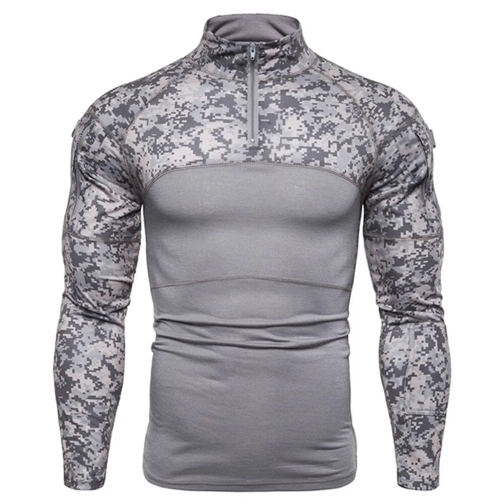 Men's Tactical Camouflage Athletic T-shirts Long Sleeve Men Tactical Military Clothing Combat Shirt Assault Army Costume