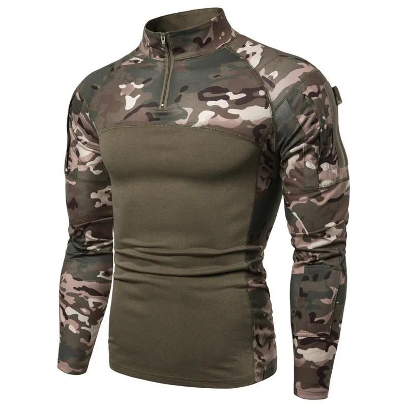 Men's Tactical Camouflage Athletic T-shirts Long Sleeve Men Tactical Military Clothing Combat Shirt Assault Army Costume