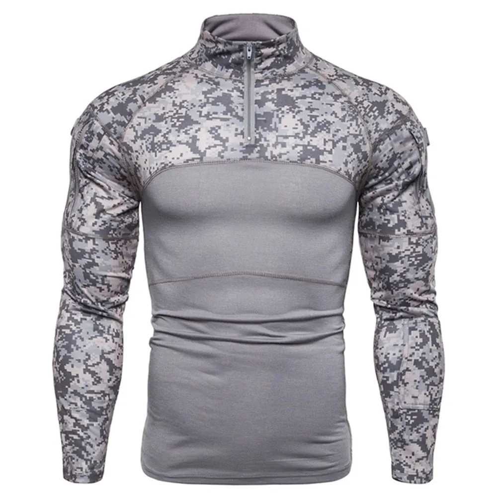 Men's Tactical Camouflage Athletic T-shirts Long Sleeve Men Tactical Military Clothing Combat Shirt Assault Army Costume