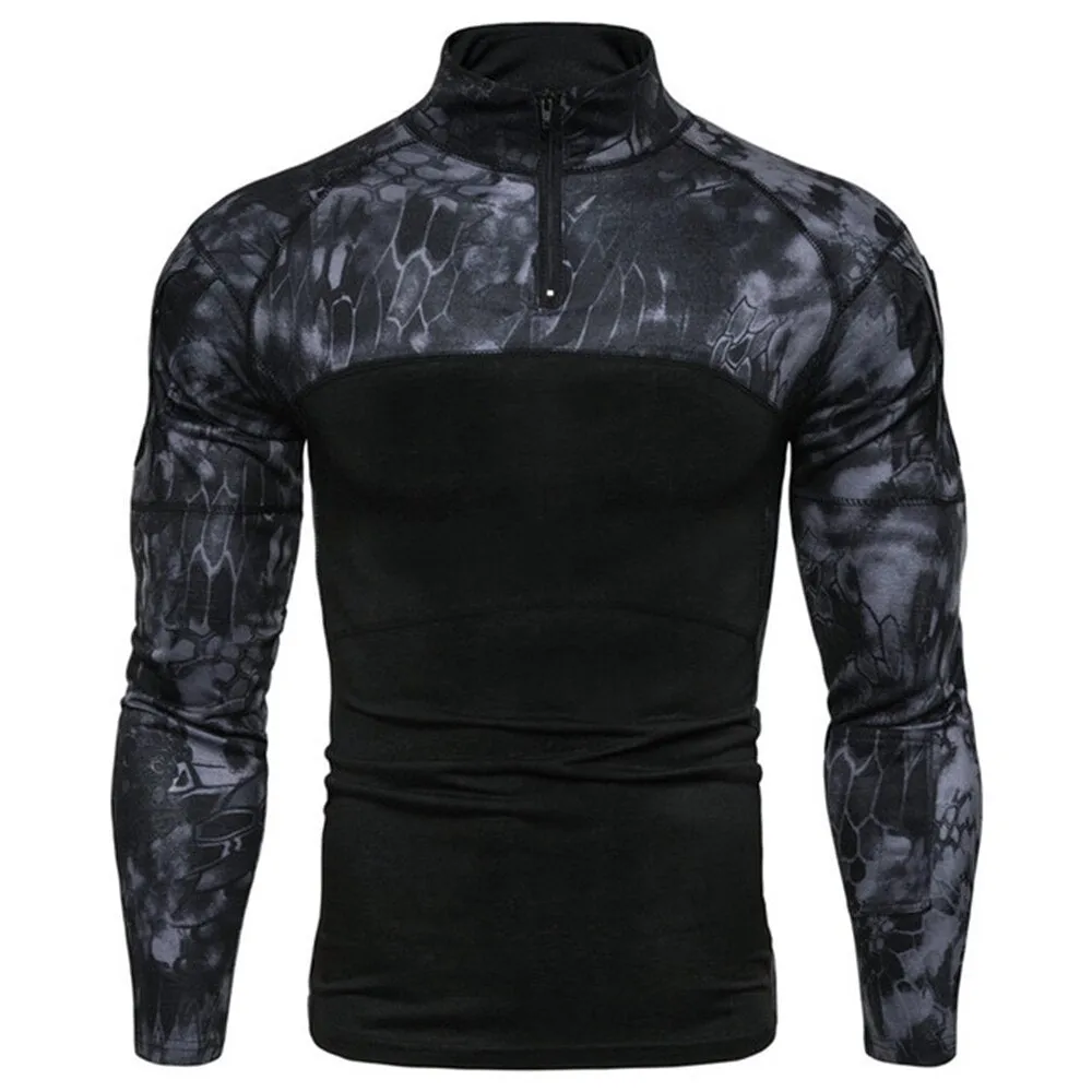 Men's Tactical Camouflage Athletic T-shirts Long Sleeve Men Tactical Military Clothing Combat Shirt Assault Army Costume