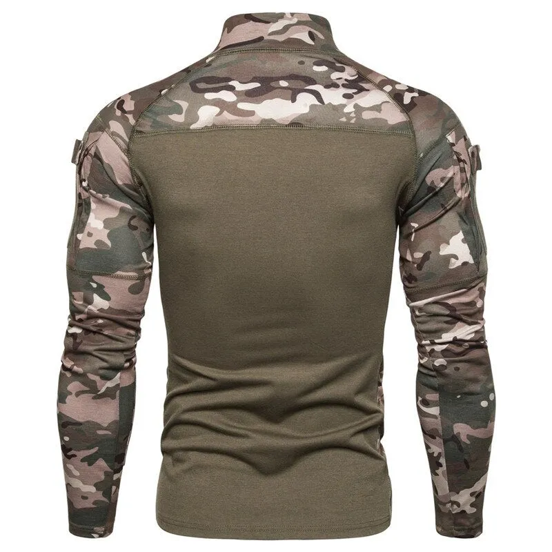 Men's Tactical Camouflage Athletic T-shirts Long Sleeve Men Tactical Military Clothing Combat Shirt Assault Army Costume