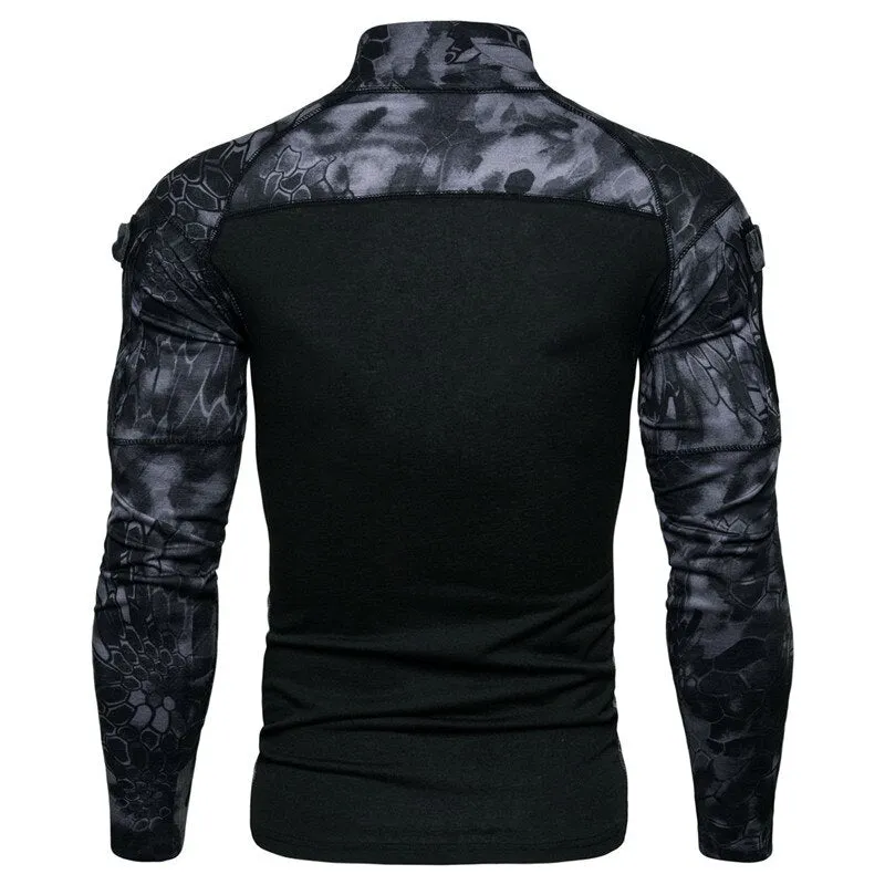 Men's Tactical Camouflage Athletic T-shirts Long Sleeve Men Tactical Military Clothing Combat Shirt Assault Army Costume