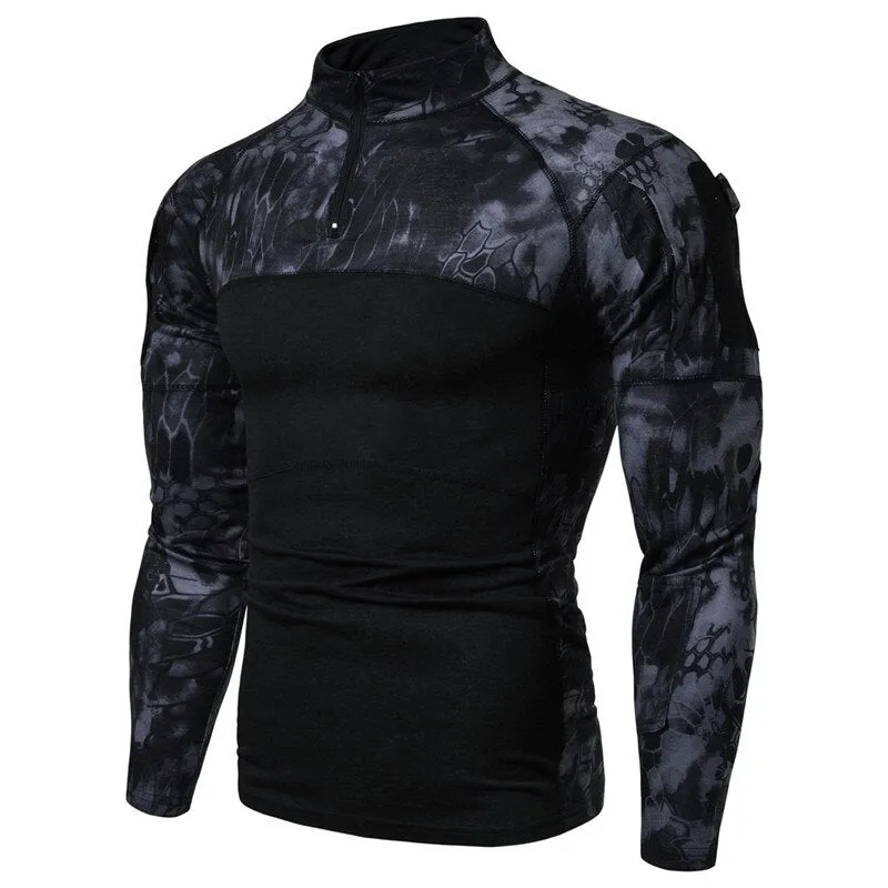 Men's Tactical Camouflage Athletic T-shirts Long Sleeve Men Tactical Military Clothing Combat Shirt Assault Army Costume