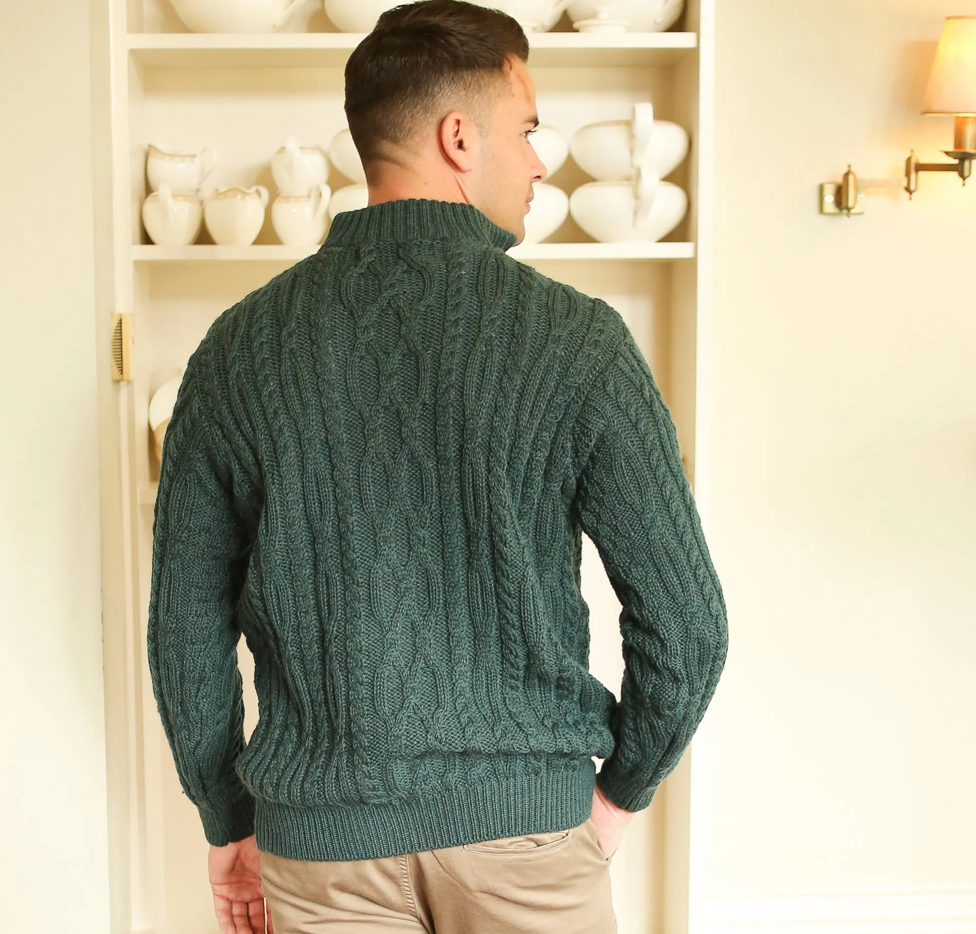Niall Green Half Zip Cable Sweater